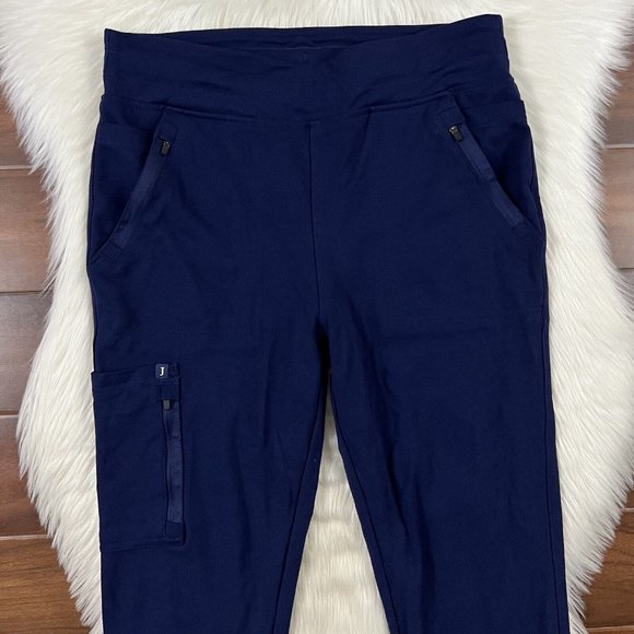 Jaanuu Size Medium Navy Blue 10 Pocket Scrub Jogger Pants - Picture 2 of 9